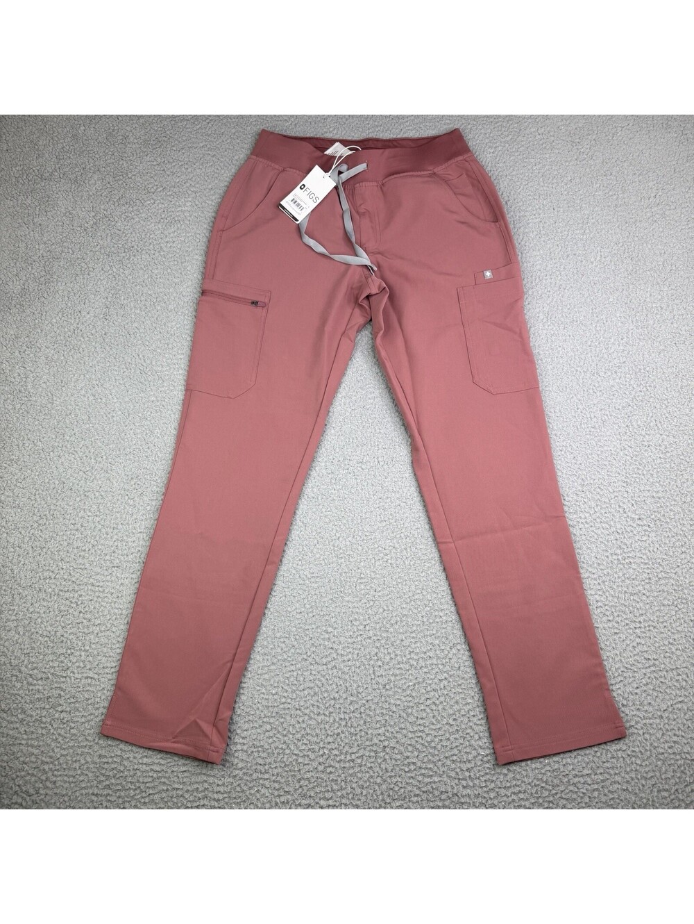 FIGS Yola Skinny Scrub Pants Womens SZ Small High Rise Pockets Pink